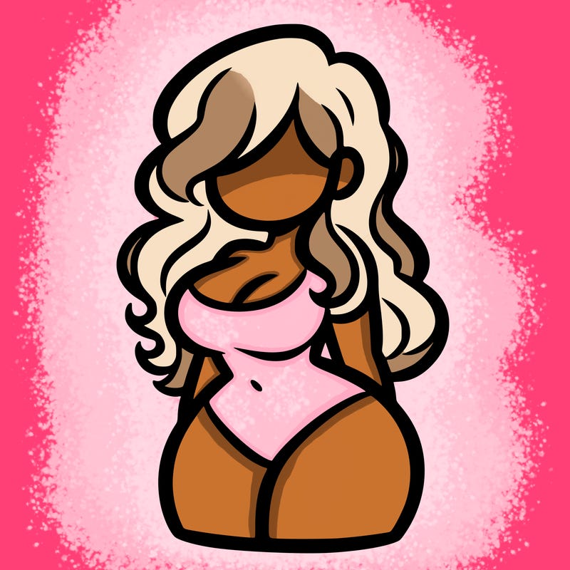 curvy woman with hair