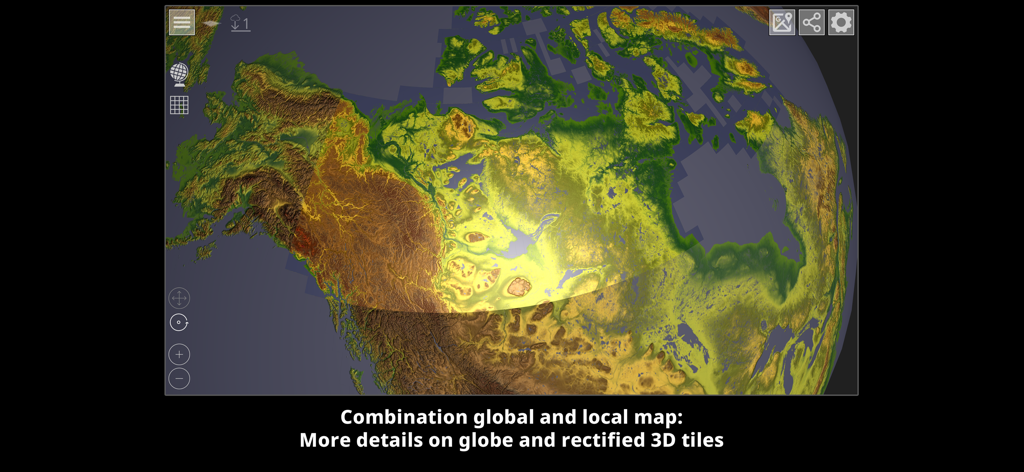 GlobeViewer PRO - 北米の高解像度3D地形図