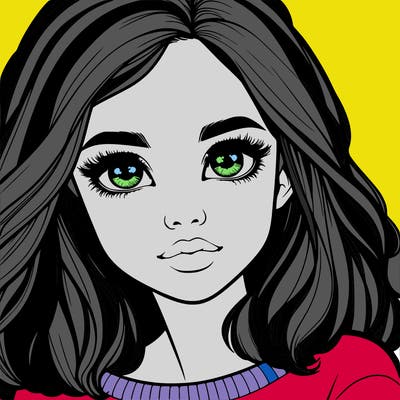 realistic girl whith cute eyes