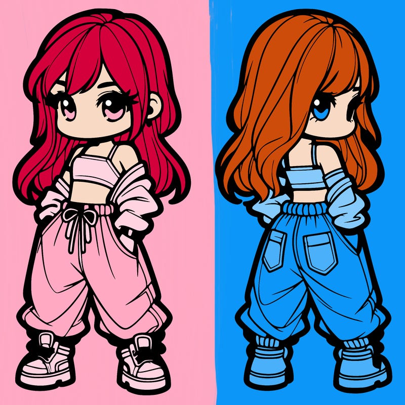 girl in crop top and baggy pants