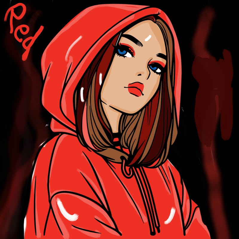 a realistic girl in a hoodie