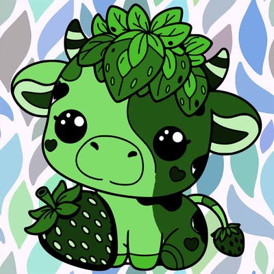 cute strawberry cow