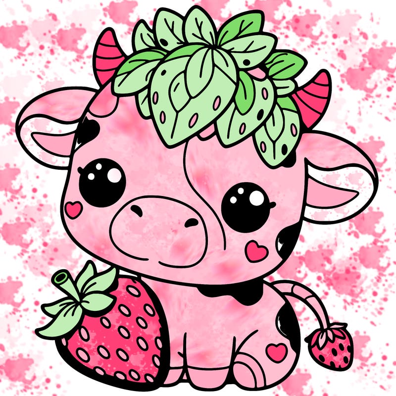 cute strawberry cow