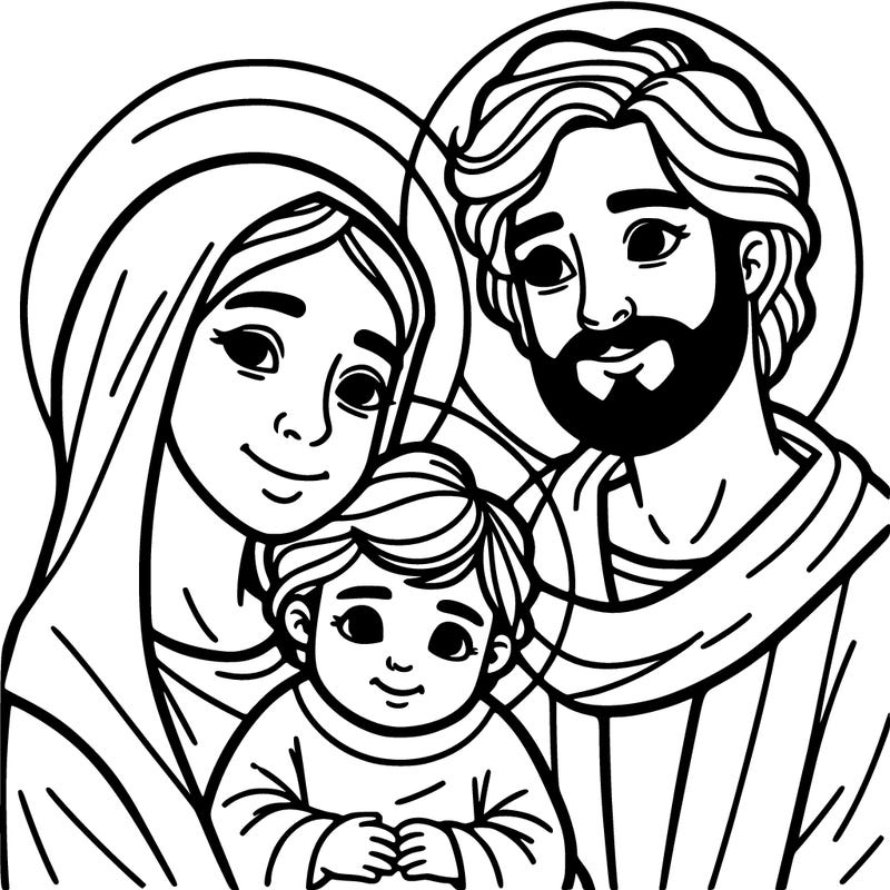 saint joseph, saint mary and jesus
