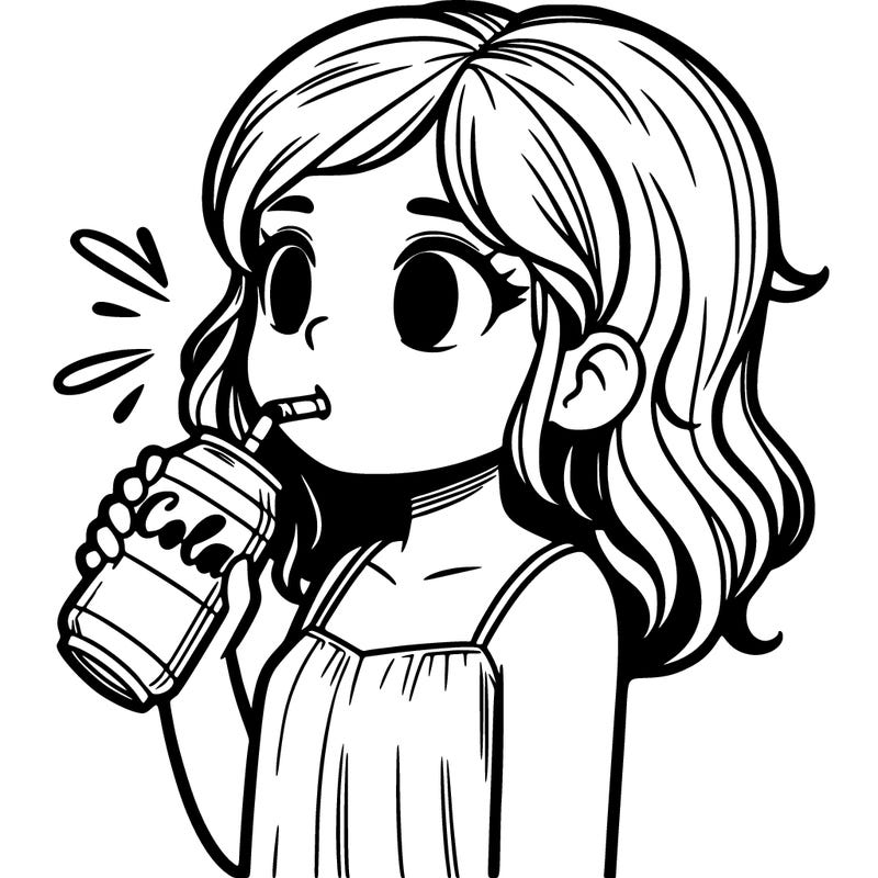 girl drinking cola