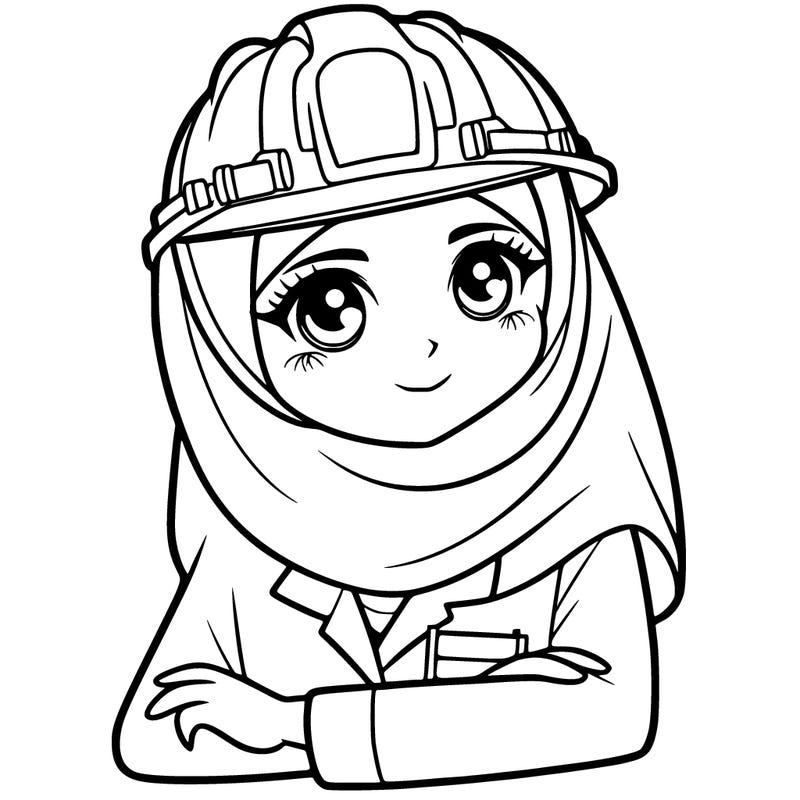 a muslim woman with a veil who is a engineer