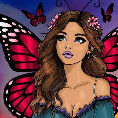 butterfly fairy realistic girl