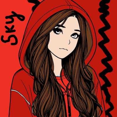 realistic girl with hoodie