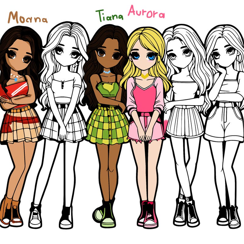 a group of girls realistic