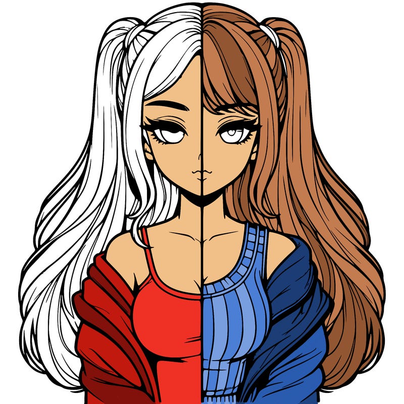 realistic girl split