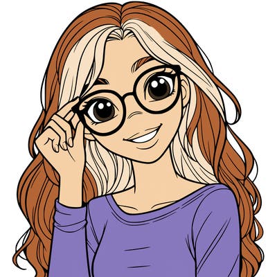 teen age girl with glasses