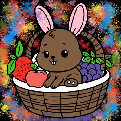 bunny in a fruit basket