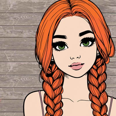 realistic girl with braids