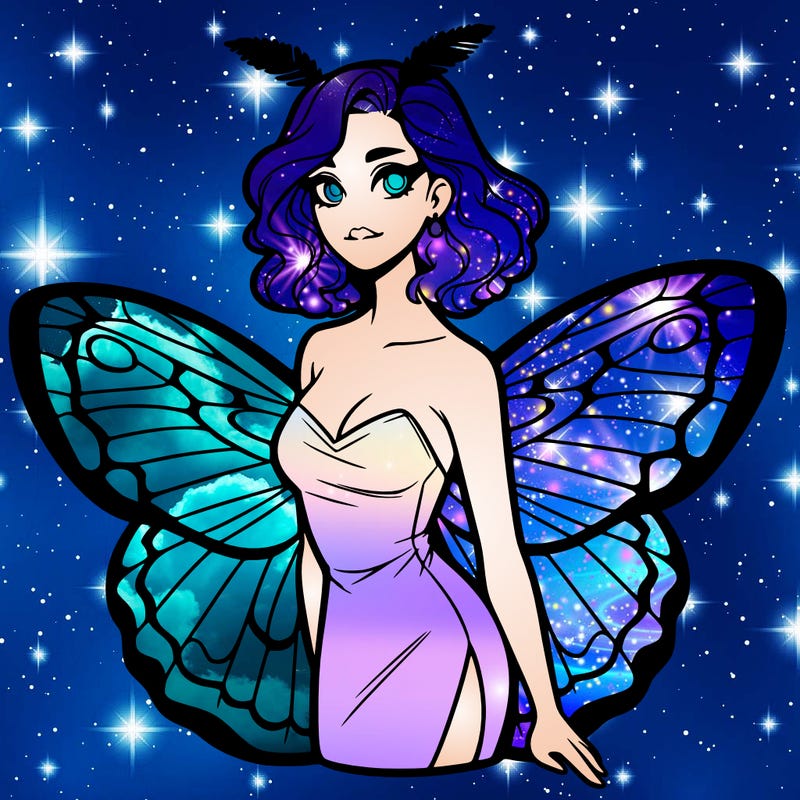 woman with moth wings