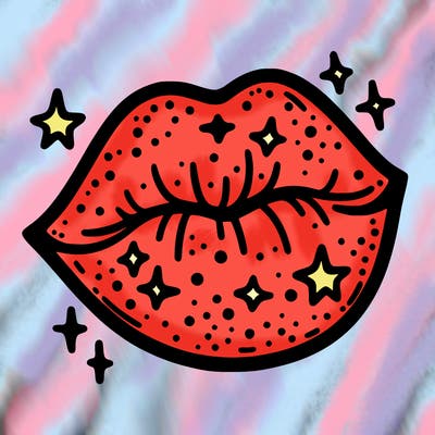 glittery lip