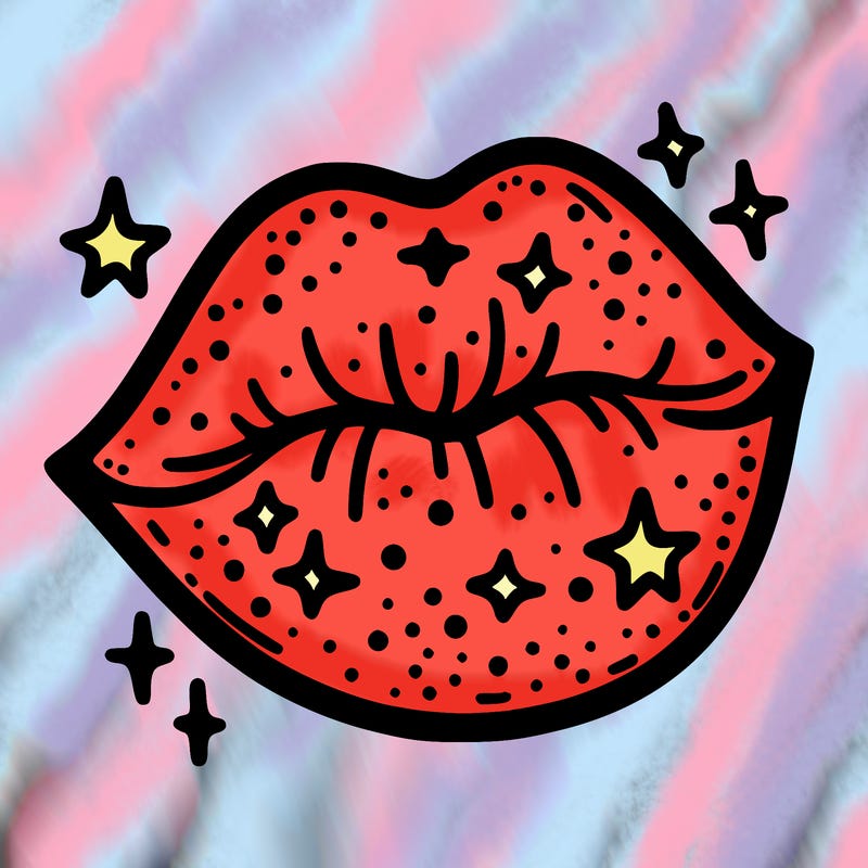 glittery lip