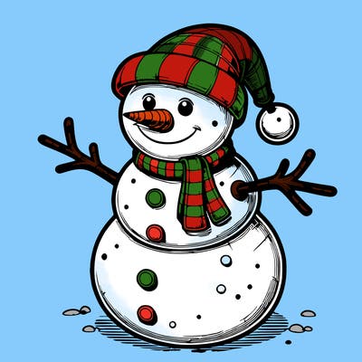 realistic christmas snowman