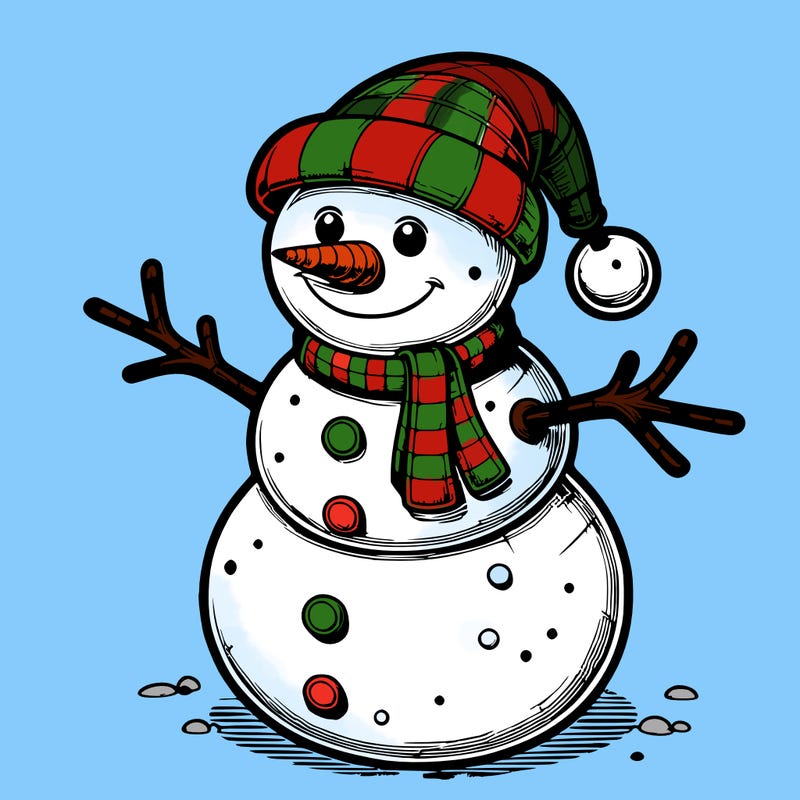 realistic christmas snowman