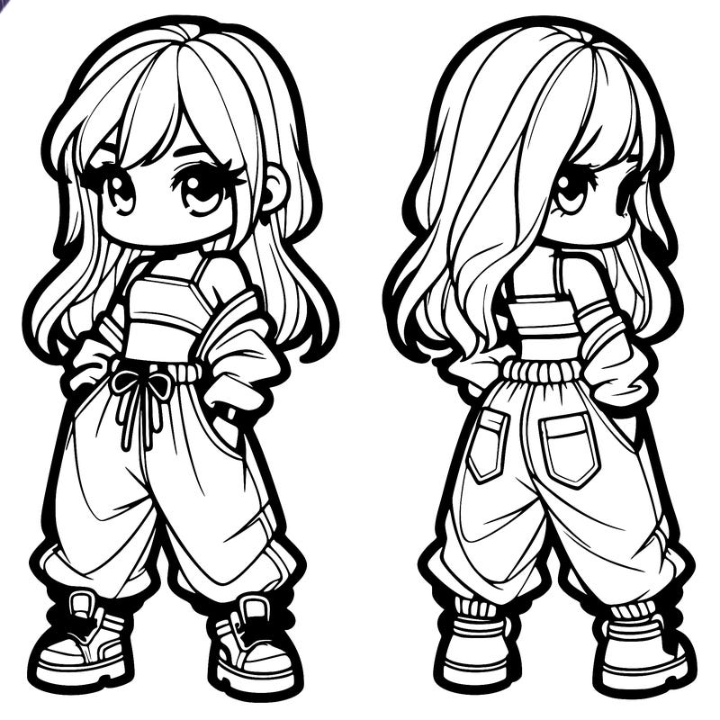 girl in crop top and baggy pants