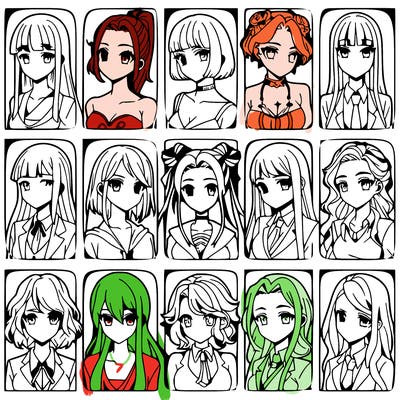 girls that look diffrent anime