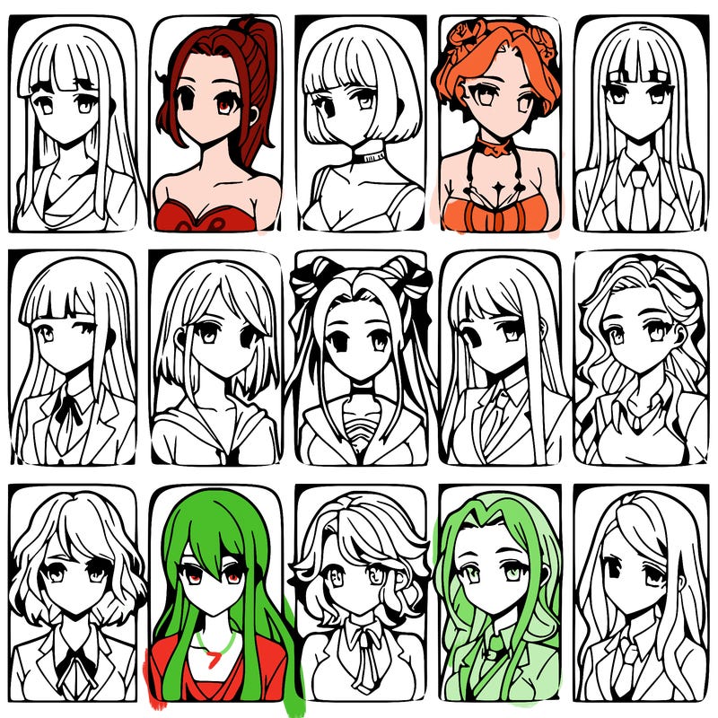 girls that look diffrent anime