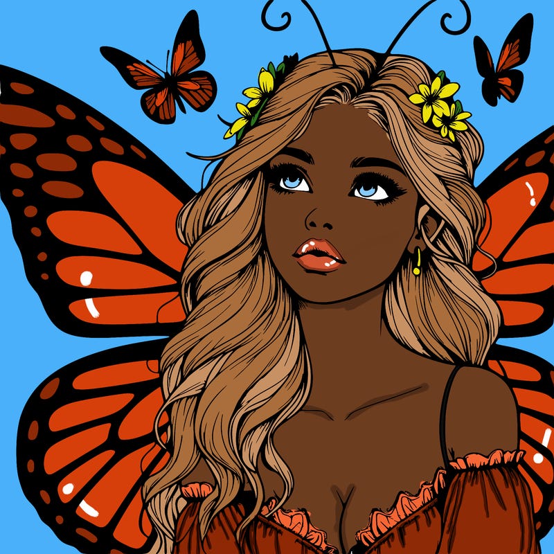 butterfly fairy realistic girl