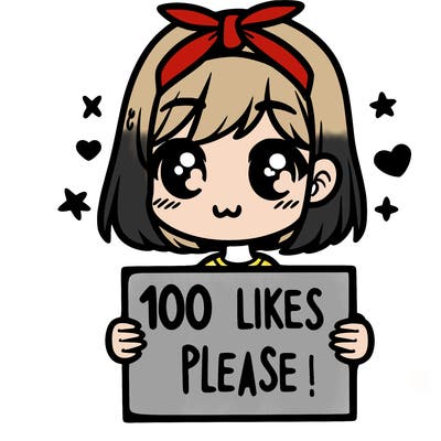 girl holding sign saying 100 likes please