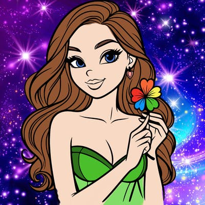 beautiful woman  carrying a clover