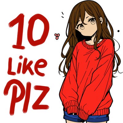 manga teen girl  in a sweater and baggy pants