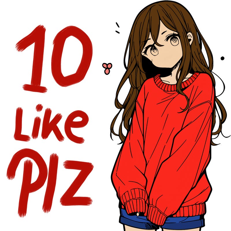 manga teen girl  in a sweater and baggy pants