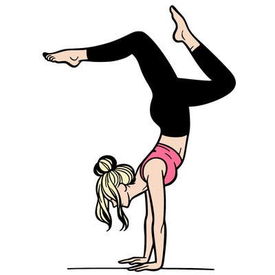 a woman doing a handstand