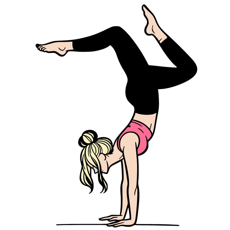 a woman doing a handstand
