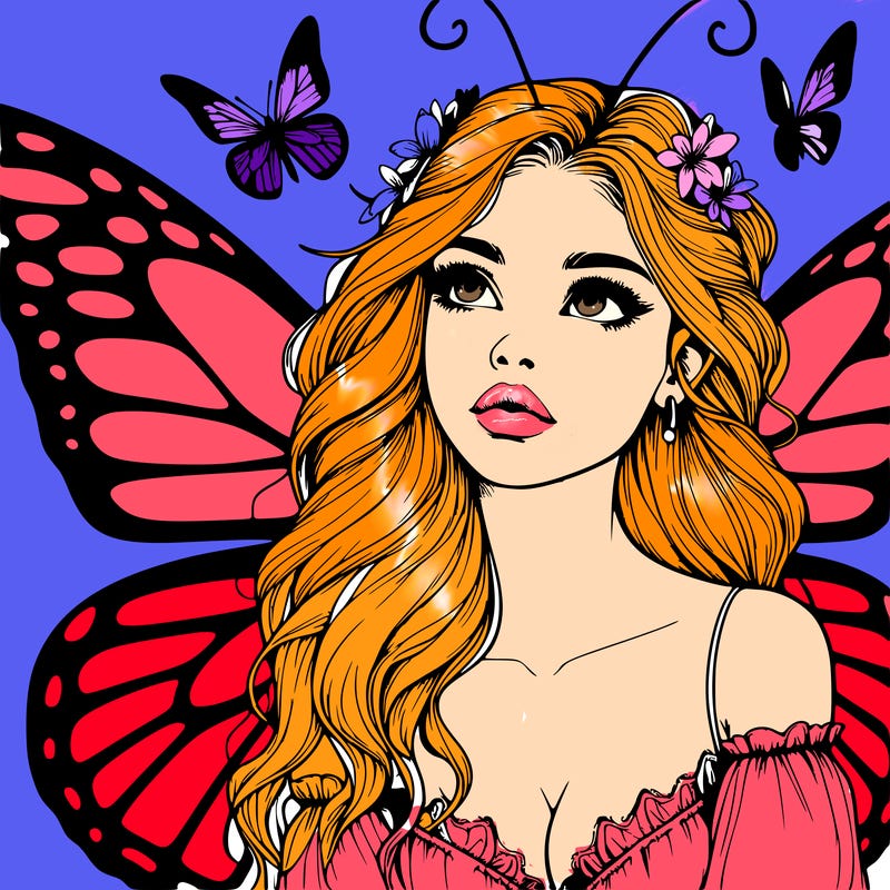 butterfly fairy realistic girl