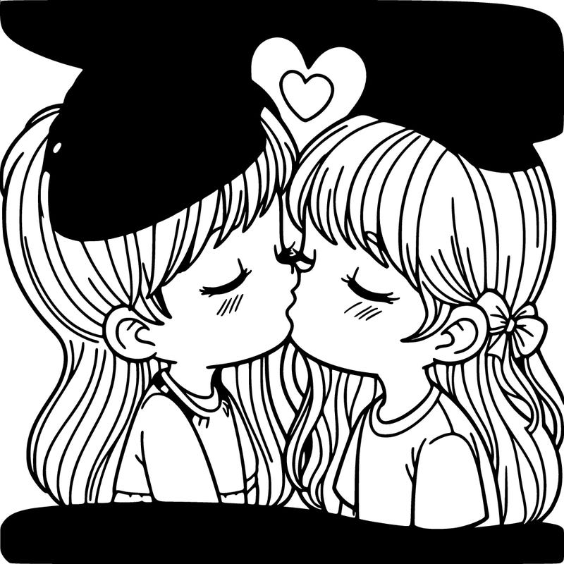 girl and boy kissing