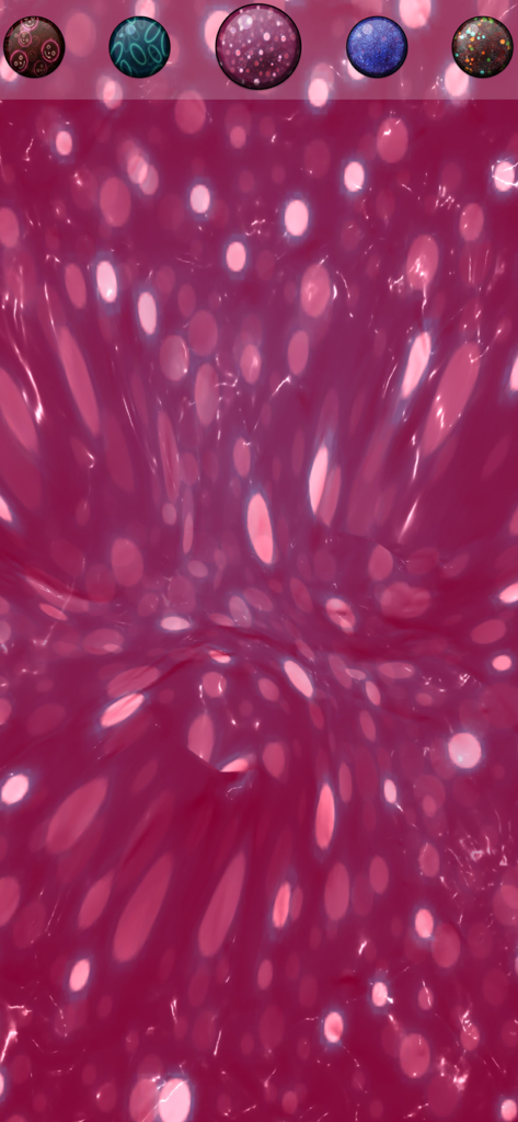Interactive pink glittery slime texture in a DIY simulator app
