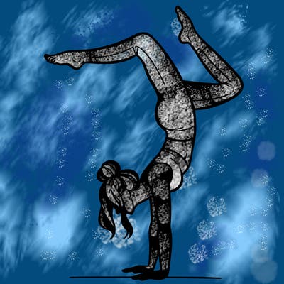 a woman doing a handstand