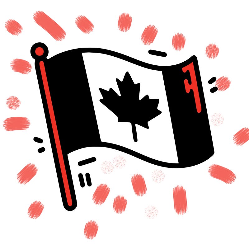 canada flag, uncoloured