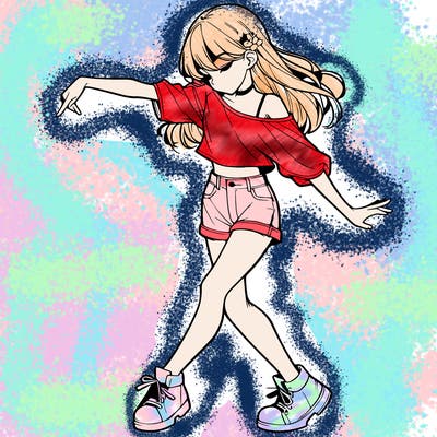 realistic girl danceing