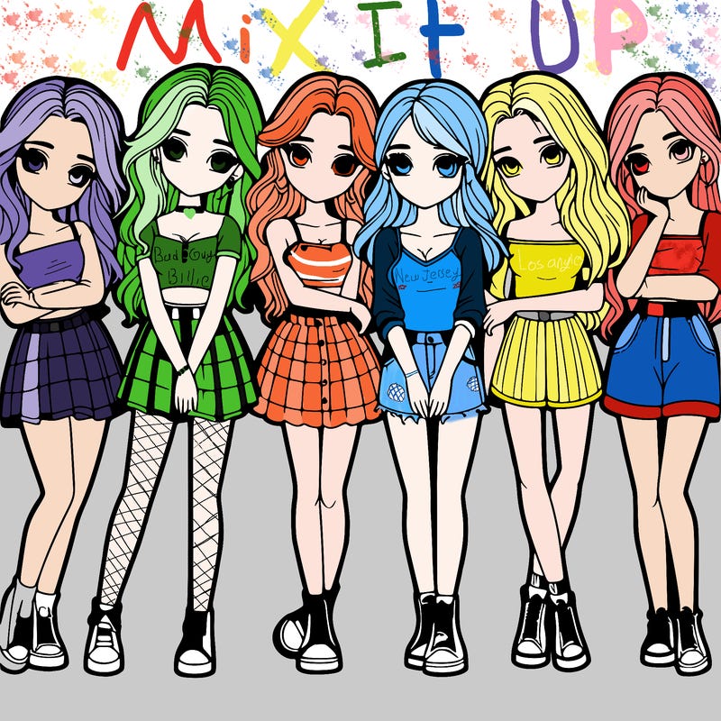 a group of girls realistic