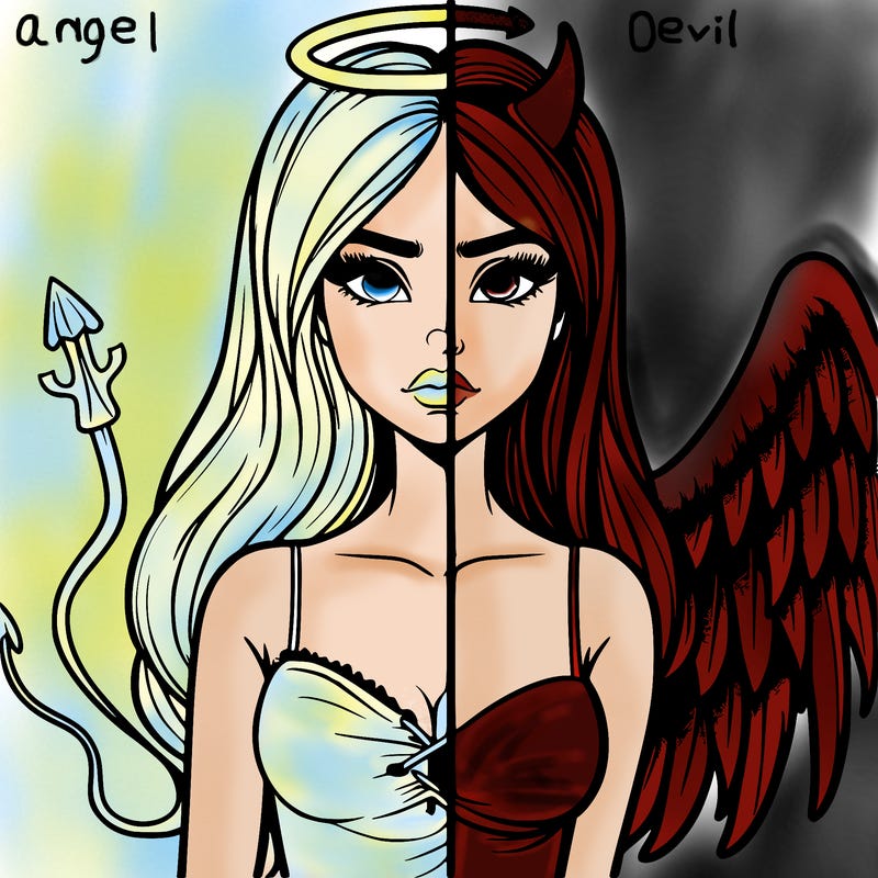 devil vs angel realistic girl