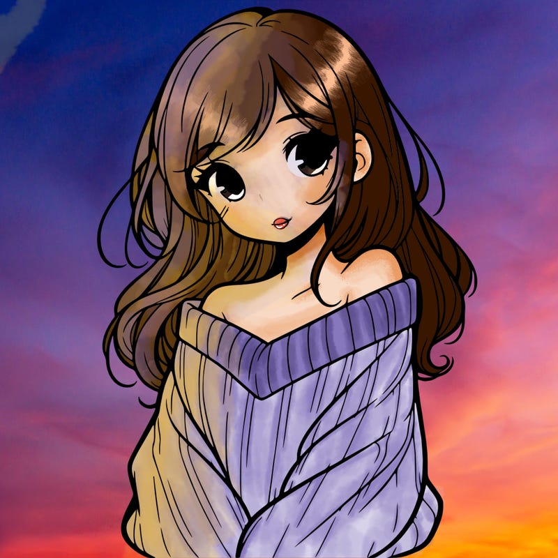 shy pretty girl wearing a sweater that is falling off one shoulder portrait