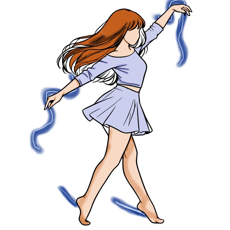 realistic girl danceing