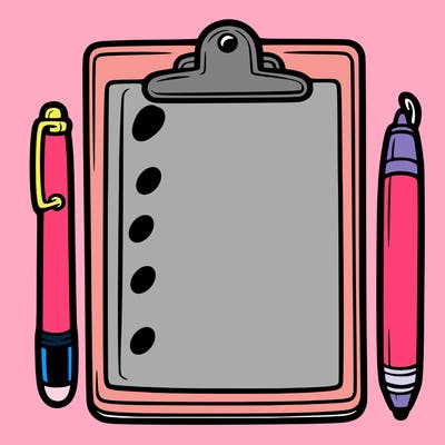 blank clip board with pen