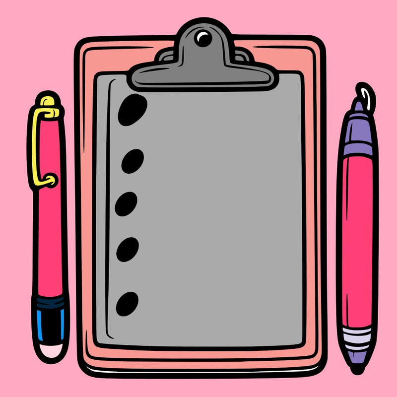 blank clip board with pen