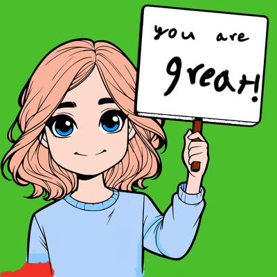 realistic girl holding up a sign