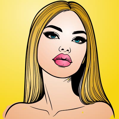 realistic woman with full lips