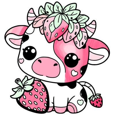 cute strawberry cow