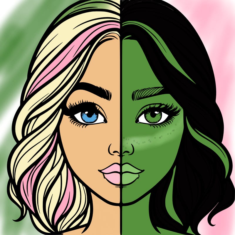 realistic girl split half