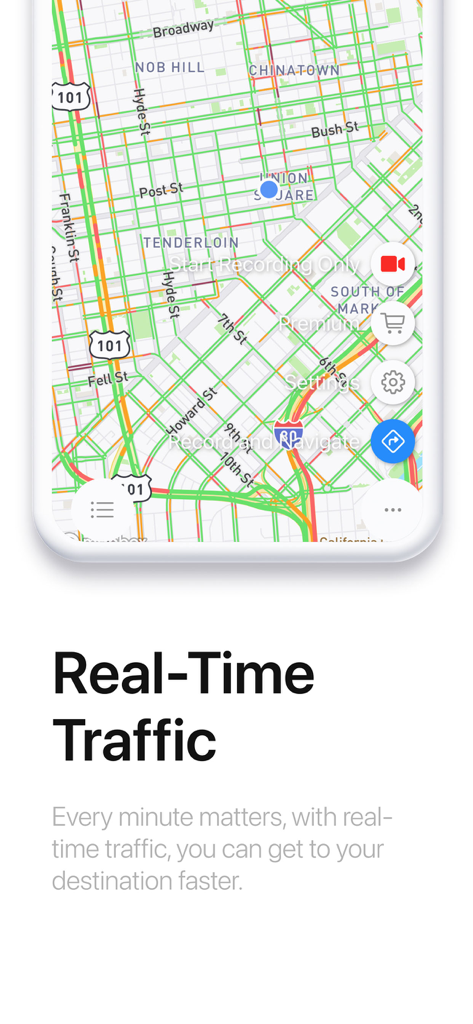 DashMap - DashMap app screen showing real time traffic updates on a city map