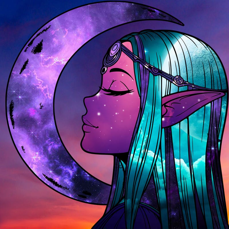 a realistic moon elf